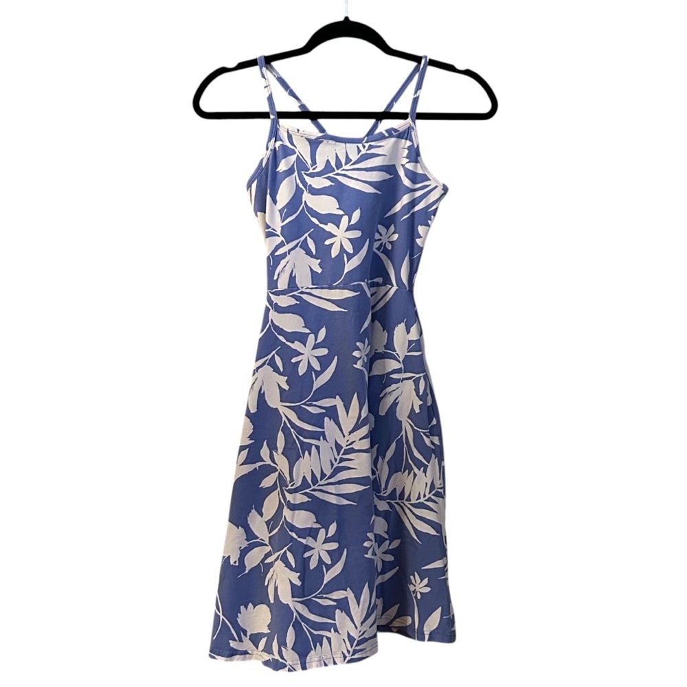 Pact Blue and White Floral Mini Dress